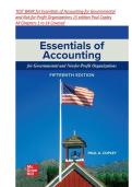 TEST BANK for Essentials of Accounting for Governmental and Not-for-Profit Organizations 15 edition Paul Copley All Chapters 1 to 14 Covered