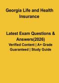 Georgia Life and Health Insurance Exam 2026 Study Guide & Practice Questions Licensing Prep