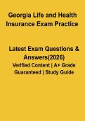 Georgia Life and Health Insurance Exam Practice 2026 Study Guide & Questions Licensing Prep