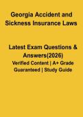 Georgia Accident and Sickness Insurance Laws 2026 Study Guide & Regulations Exam Prep