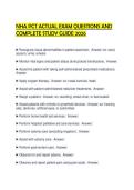 NHA PCT ACTUAL EXAM QUESTIONS AND COMPLETE STUDY GUIDE 2026&period;&NewLine;&NewLine;