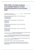 WGU D204&colon; The Data Analytics &NewLine;Journey&lpar;WGU Masters of Data &NewLine;Analytics&rpar;Questions And Answers &NewLine;2026