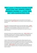 WGU Lesson 13 Review Activities EXAM QUESTIONS AND VERIFIED CORRECT ANSWERS GRADED A-M -LATEST 2026-2027- 100-1 GUARANTEED PASS&period;docx&NewLine;&NewLine;