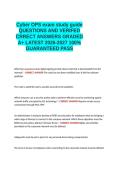 Cyber OPS exam study guide EXAM QUESTIONS AND VERIFIED CORRECT ANSWERS GRADED A&plus; -LATEST 2026-2027- 100- GUARANTEED PASS&period;docx&NewLine;&NewLine;