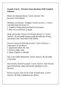 Security Course - Firearms Exam Questions With Complete Solutions