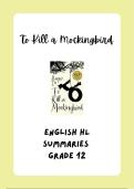 To Kill a Mockingbird Summaries - Grade 12 Eng FAL