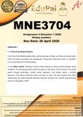 MNE3704 Assignment 5 &lpar;COMPLETE ANSWERS&rpar; Semester 1 2026 - DUE 28 April 2026