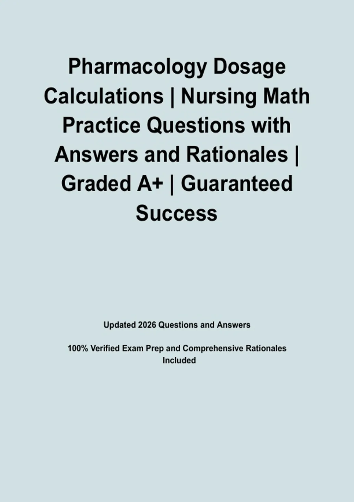 Pharmacology Dosage Calculations | Nursing Math Practice Questions with ...