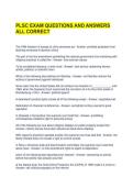 PLSC EXAM QUESTIONS AND ANSWERS ALL CORRECT