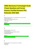 CWEA Mechanical Technologist Grade &NewLine;3 Exam Questions and Correct &NewLine;Answers &lpar;Verified Answers&rpar; Plus &NewLine;Rationales 2026 Q&A 
