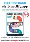 College Accounting A Practical Approach 15th Edition Test Bank Complete Questions and Answers with Solution