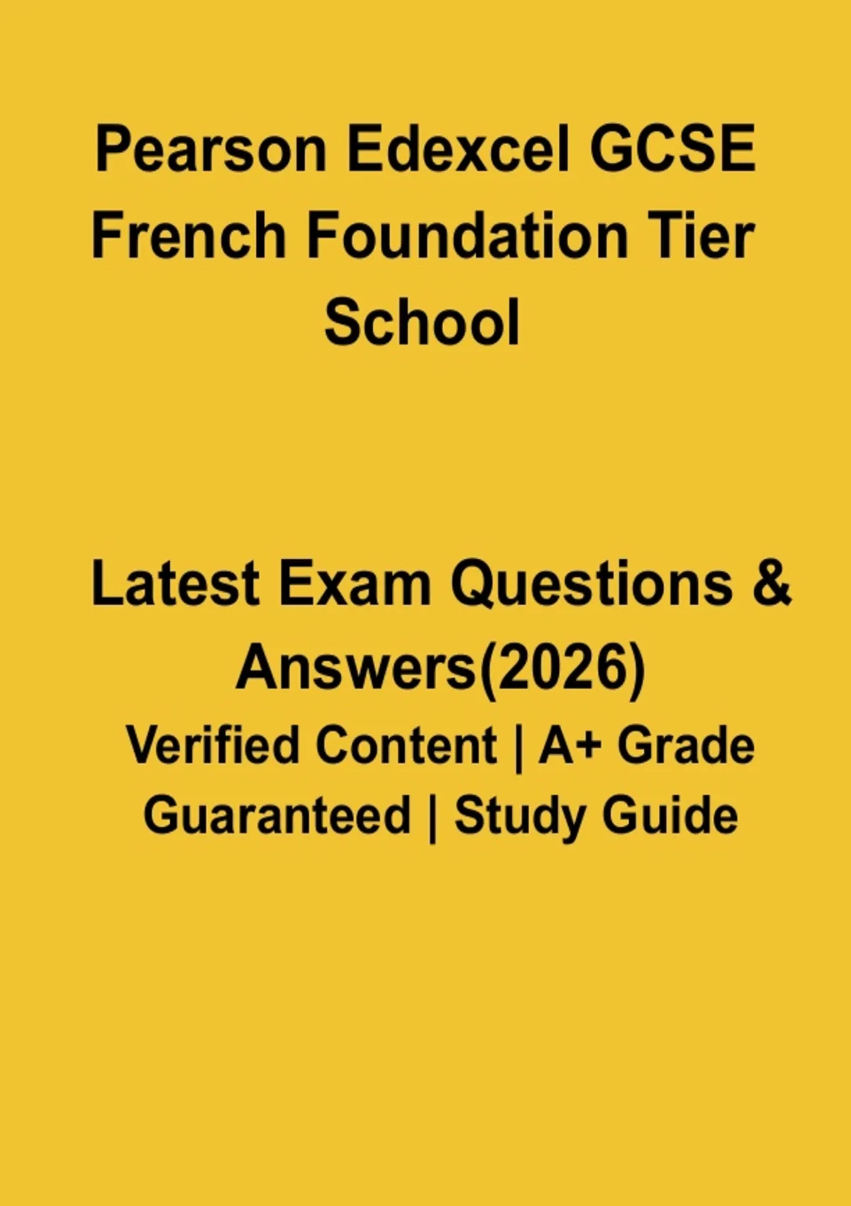 Pearson Edexcel GCSE French Foundation Tier School Revision Guide ...