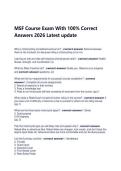 MSF Course Exam With 100&percnt; Correct &NewLine;Answers 2026 Latest update