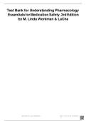 Test Bank for Understanding Pharmacology Essentials for Medication Safety&comma; 3rd Edition by Workman-LaCharity&comma; 9780323793506&comma; Covering Chapters 1-29 &vert; Includes Rationales&NewLine;