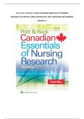 Test bank for Polit & Beck Canadian Essentials of Nursing Research 4th Edition&comma; Kindle Edition with test questions and answers graded A&plus;