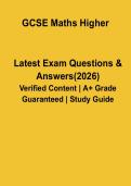 GCSE Maths Higher Tier 2026 Revision Guide & Practice Questions Exam Preparation
