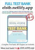  Test Bank for Darby and Walsh Dental Hygiene&colon; Theory and Practice 5th Edition by Jennifer A&period; Pieren & Denise M&period;&vert; 9780323676762 &vert; 2026&sol;2027 Updated 