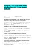 NURS 2502 Final Exam Study Guide with Questions and Correct Answers 2026-2027&period; 