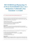 BSN 315 HESI Exam Pharmacology V1 ACTUAL EXAM 2026&sol;2027 &vert; Sets 1 2 & 3 &vert; 150 Questions &vert; Verified Q&A &vert; Pass Guaranteed - A&plus; Graded&NewLine;&NewLine;