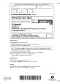 2025 Pearson Edexcel Level 3 GCE Gujarati Advanced PAPER 2&colon; &colon; Translation into Gujarati and written response to works Question Paper and Marking Scheme