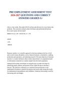PRE EMPLOYMENT ASSESSMENT TEST 2026-2027 QUESTIONS AND CORRECT ANSWERS GRADED A&plus; 
