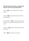WGU C172 Network and Security &ndash; Foundations Test &NewLine;Questions and Answers Latest 2026 Graded A&plus;