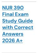 NUR 390 Final Exam Study Guide with Correct Answers 2026 A&plus; 