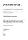 ILETSB Certification Exam Final Questions with Complete Solutions