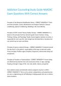 Addiction Counseling Study Guide NAADAC Exam Questions With Correct Answers&period;