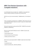 MRO Test Review Questions with Complete Solutions