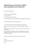 Radiobiology and Protection MRO 7 Exam Questions and Answers