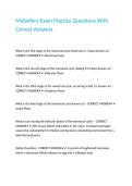 Midwifery Exam Practice Questions With Correct Answers