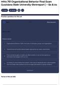 MHA 701 Organizational Behavior Final Exam&NewLine;&lpar;Louisiana State University-Shreveport &rpar; - Qs & As