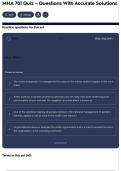 MHA 701 Quiz &ndash; Questions With Accurate Solutions