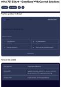 MHA 701 EXAM &ndash; Questions With Correct Solutions