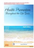 Test Bank for Health Promotion Throughout the Life Span&comma; 8th Edition &ndash; Edelman & Mandle ISBN-13 978-0323277891 &lpar;All Chapters&comma; Verified and Complete A&plus; Guide &rpar;
