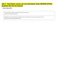 Unit 3 - Real Estate License Law and Commission Rules UPDATED ACTUAL &NewLine;Questions And Correct Answers 
