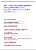 BIOL 1500 Lab Final Exam &lpar;2027 Updated &NewLine;Version&rpar; with Carefully Selected &NewLine;Questions and Accurate Answers &sol; Fully &NewLine;Solved & Graded A&plus;