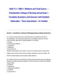 NUR 511 &sol; NR511 Midterm and Final Exams &lpar;2026&sol;2027&rpar; &ndash; Chamberlain College of Nursing Actual Exam &ndash; Complete Questions and Answers with Detailed Rationales &ndash; Pass Guaranteed &ndash; A&plus; Graded