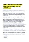 PA NOTARY PUBLIC CERTIFICATION EXAM QUESTIONS AND VERIFIED ANSWERS 2026&period;&NewLine;&NewLine;