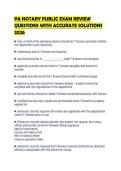 PA NOTARY PUBLIC EXAM REVIEW QUESTIONS WITH ACCURATE SOLUTIONS 2026&period;&NewLine;&NewLine;