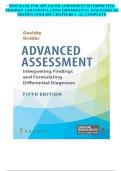 Full Test Bank for Advanced Assessment&colon; Interpreting Findings and Formulating Differential Diagnoses &lpar;5th Edition&rpar; by Mary Jo Goolsby and Laurie Grubbs Complete Coverage &lpar;All Chapters&rpar; Verified Question & Answer Sets Clinical Decision-Making &sol; Health Hist