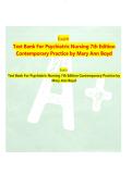 Accredited Test Bank for Psychiatric Nursing&colon; Contemporary Practice 7th Edition by Mary Ann Boyd &vert; Verified Questions & Answers