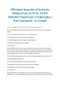 NHI Safety Inspection of In-Service Bridges Exam ACTUAL EXAM 2026&sol;2027 &vert; Final Exam &vert; Verified Q&A &vert; Pass Guaranteed - A&plus; Graded&NewLine;&NewLine;