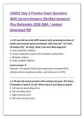 USMLE Step 3 Practice Exam Questions With Correct Answers &lpar;Verified Answers&rpar; Plus Detailed Rationales&comma; Clinical Case Scenarios&comma; and 2026 Complete Board Exam Study Guide for High Score Preparation &vert; Instant Download PDF