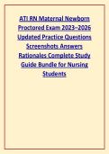 ATI RN Maternal Newborn Proctored Exam 2026 Latest  Questions & Verified Answers with Rationales 