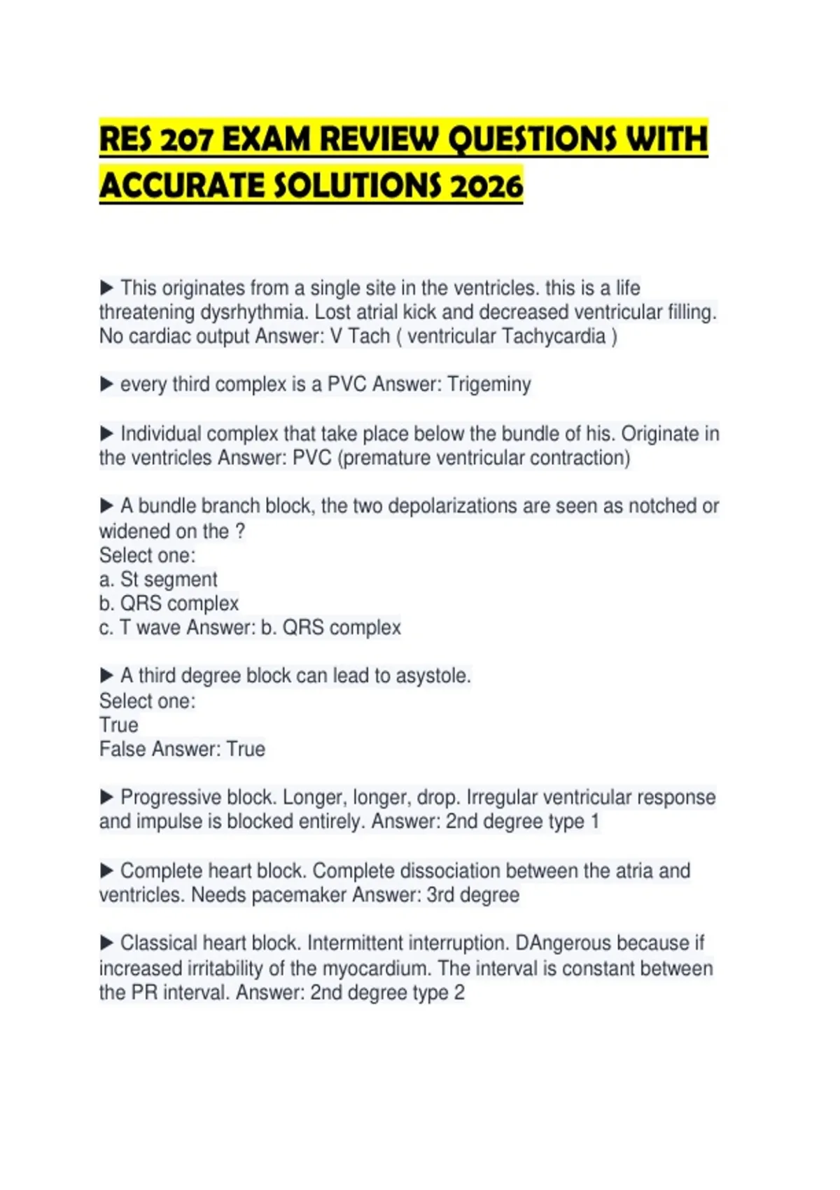 RES 207 EXAM REVIEW QUESTIONS WITH ACCURATE SOLUTIONS 2026.pdf - RES ...