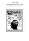 Test Bank for Criminological Theory&colon; A Brief Introduction 4th Edition &lpar;Mitchell Miller&comma; 2014&rpar;&comma; Chapter 1-10 &vert; All Chapters 