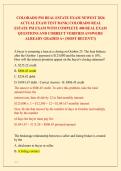 COLORADO PSI REAL ESTATE EXAM NEWEST 2026 &NewLine;ACTUAL EXAM TEST BANK&vert; COLORADO REAL &NewLine;ESTATE PSI EXAM WITH COMPLETE 400 REAL EXAM &NewLine;QUESTIONS AND CORRECT VERIFIED ANSWERS&sol; &NewLine;ALREADY GRADED A&plus; &lpar;MOST RECENT&excl;&excl;&rpar; 