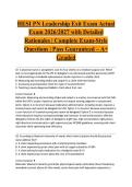 HESI PN Leadership Exit Exam Actual Exam 2026&sol;2027 with Detailed Rationales &vert; Complete Exam-Style Questions &vert; Pass Guaranteed &ndash; A&plus; Graded&NewLine;&NewLine;